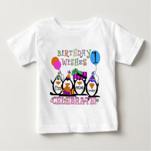 Alberne Penguins-1. Geburtstags-T-Shirts und Baby T-shirt