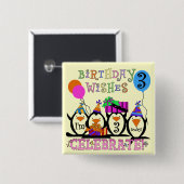 Alberne Pinguine 3rd Birthday Tshirts and Gifts Button (Vorne & Hinten)