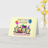 Alberne Pinguine 3rd Birthday Tshirts and Gifts Karte (Gelbe Blume)