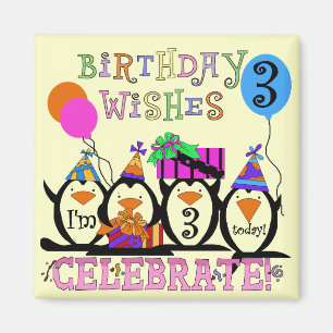 Alberne Pinguine 3rd Birthday Tshirts and Gifts Magnet