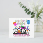 Alberne Pinguine 3rd Birthday Tshirts and Gifts Postkarte (Stehend Vorderseite)