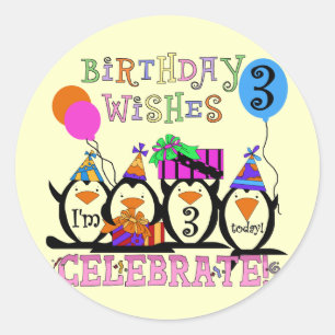 Alberne Pinguine 3rd Birthday Tshirts and Gifts Runder Aufkleber