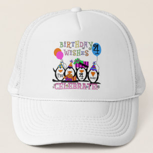 Alberne Pinguine 4. Geburtstag T - Shirt und Gesch Truckerkappe