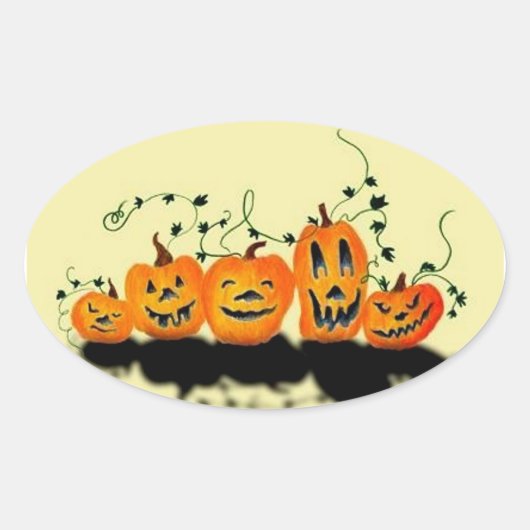 Alberne Pumpkins Halloween-Sticker Ovaler Aufkleber (Vorderseite)