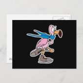 alberne Rosa Flamingo Eis Skaten Postkarte (Vorne/Hinten)