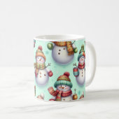 Alberne Schneemänner Kaffeetasse (VorderseiteRechts)