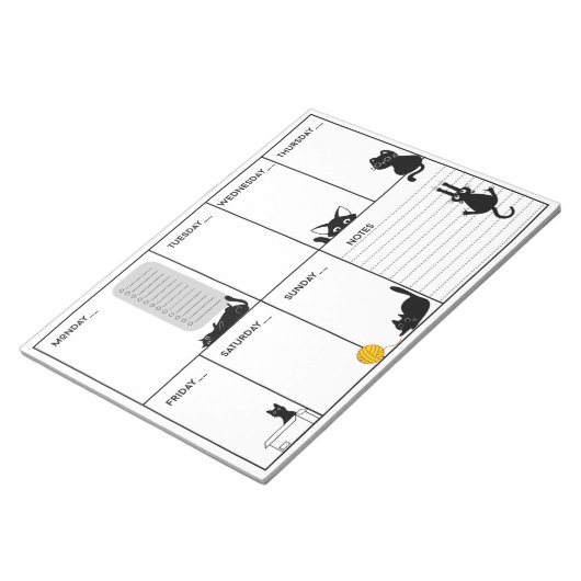 Alberne schwarze Katze A4 Notizblock (angewinkelt)