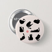 Alberne schwarze Katzen Button (Vorne & Hinten)