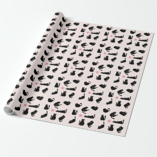 Alberne schwarze Katzen Geschenkpapier