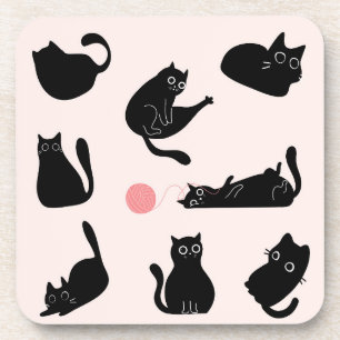 Alberne schwarze Katzen Getränkeuntersetzer