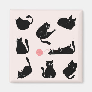 Alberne schwarze Katzen Magnet
