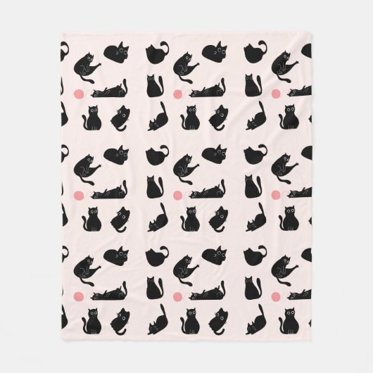 Alberne Schwarzkatzen Fleecedecke (Vorderseite)