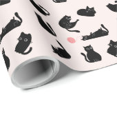 Alberne Schwarzkatzen Geschenkpapier (Rolleneckpunkt)