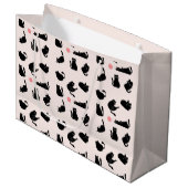 Alberne Schwarzkatzen Große Geschenktüte (Vorderseite Schrägansicht)