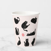 Alberne Schwarzkatzen Pappbecher (Rückseite)