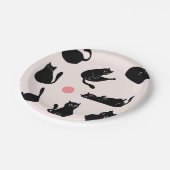 Alberne Schwarzkatzen Pappteller (Schrägansicht)