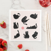 Alberne Schwarzkatzen Serviette (Beispiel)