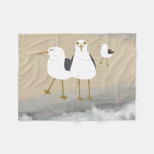 Alberne Seemöwe-Fleece-Decke Fleecedecke (Vorderseite (Horizontal))