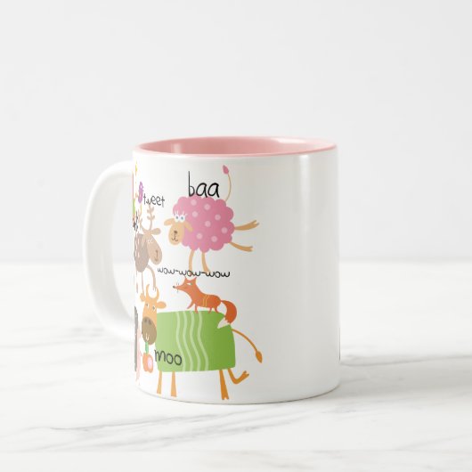 Alberne Tiere Zweifarbige Tasse (Vorderseite Links)