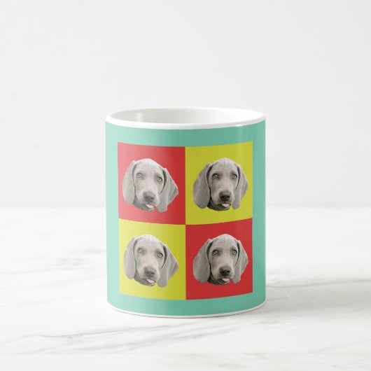 Alberne Weimaraner Pop-Kunst Kaffeetasse (Mittel)