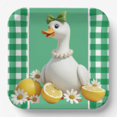 Alberne Weiße Gans Pappteller (Vorderseite)