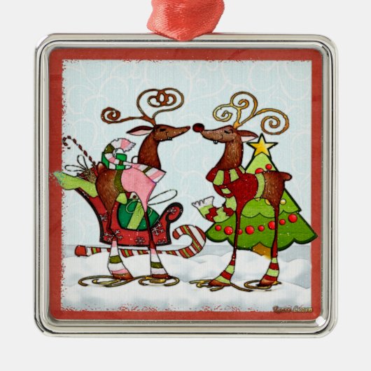 Alberne Whimsey Christmas Mooks Silbernes Ornament (Vorne)