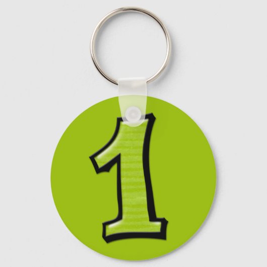 Alberne Zahlen 1 grüner Schlüsselanhänger (Vorderseite)