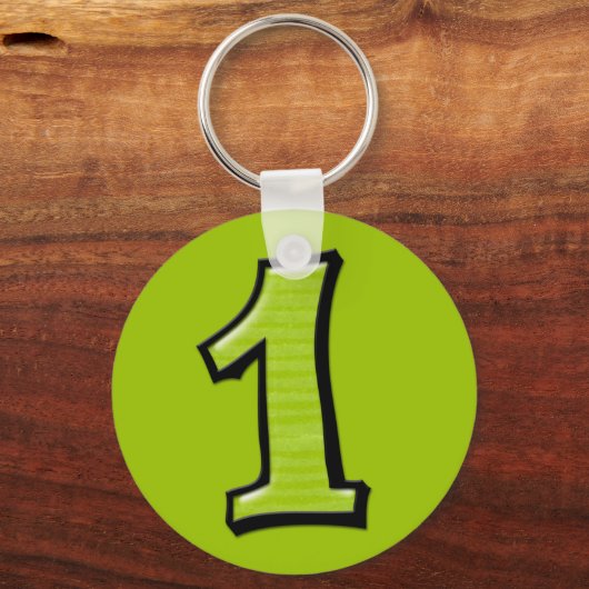 Alberne Zahlen 1 grüner Schlüsselanhänger (Vorderseite)