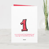 Alberne Zahlen 1 rote Jubiläumskarte Karte (Rückseite)