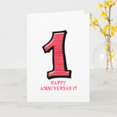 Alberne Zahlen 1 rote Jubiläumskarte Karte (Gelbe Blume)