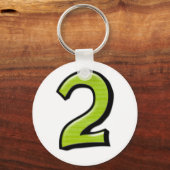 Alberne Zahlen 2 grüner Schlüsselanhänger (Vorderseite)