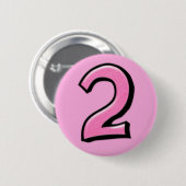 Alberne Zahlen 2 rosa Schaltfläche Button (Vorne & Hinten)