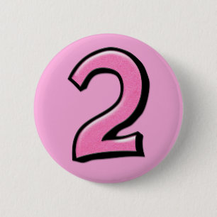 Alberne Zahlen 2 rosa Schaltfläche Button