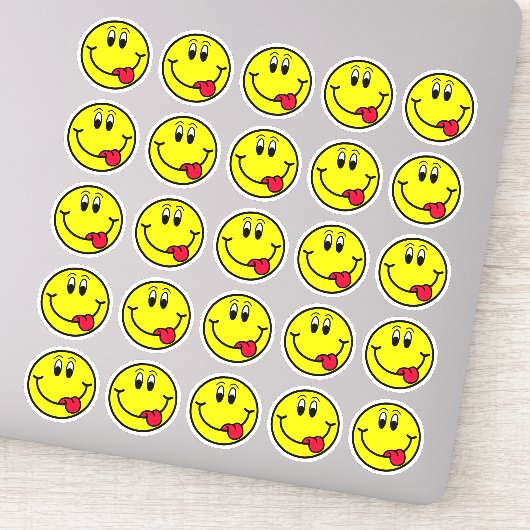 Alberne Zunge heraus Lächeln Gesicht Emoji Sticker (Detail)