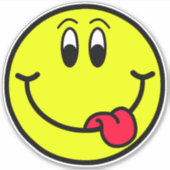 Alberne Zunge heraus Lächeln Gesicht Emoji Sticker (Vorderseite)