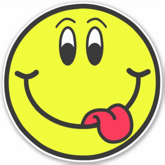 Alberne Zunge heraus Lächeln Gesicht Emoji Sticker (Vorderseite)