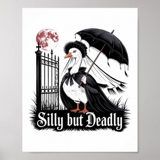 Alberner, aber tödlich gotischer GänseHalloween-Ho Poster (Vorne)