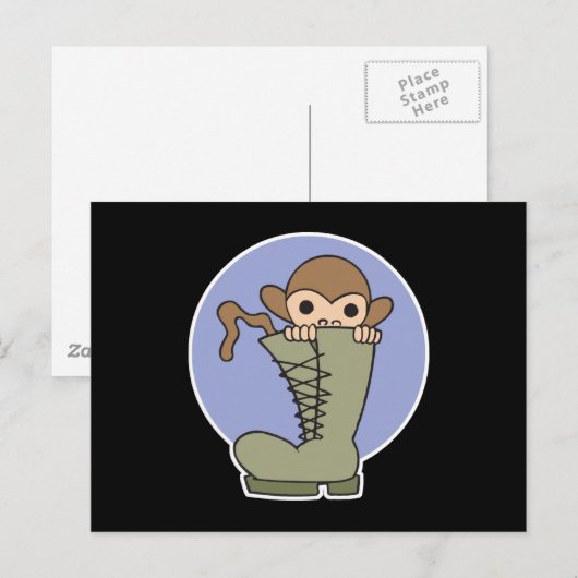 alberner Affe im Stiefel Postkarte (Vorne/Hinten)