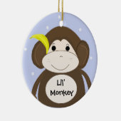 Alberner Affe mit einer Banane im Ohr Keramik Ornament (Rechts)