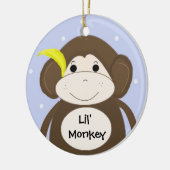 Alberner Affe mit einer Banane im Ohr Keramik Ornament (Links)