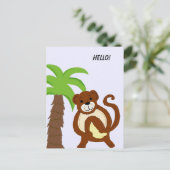 Alberner Affe mit Palmbaum Postkarte (Stehend Vorderseite)