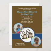 Alberner Affe Trendy Foto Geburtstag Einladung 12x (Vorne/Hinten)