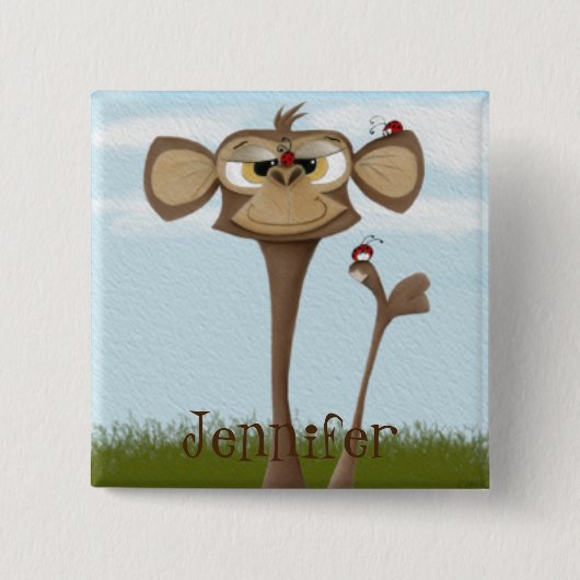 Alberner Affe und Ladybugs Button (Vorderseite)