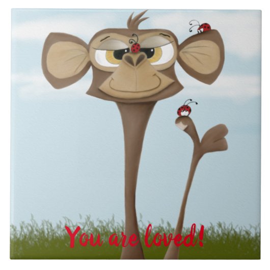 Alberner Affe und Ladybugs Fliese (Vorderseite)