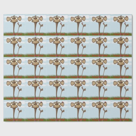 Alberner Affe und Ladybugs Geschenkpapier (Flach)