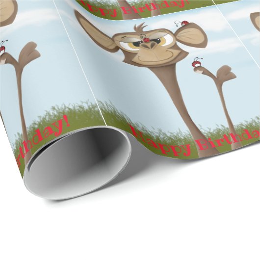 Alberner Affe und Ladybugs Geschenkpapier (Rolleneckpunkt)