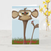 Alberner Affe und Ladybugs Karte (Gelbe Blume)