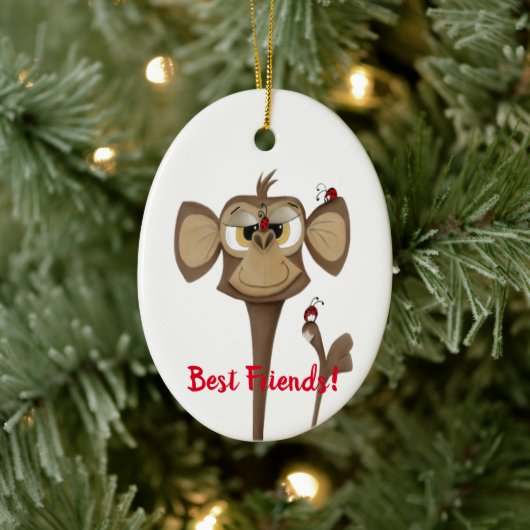 Alberner Affe und Ladybugs Keramik Ornament (Baum)