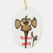 Alberner Affe und Ladybugs Keramik Ornament (Hinten)