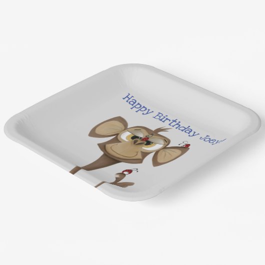 Alberner Affe und Ladybugs Pappteller (Gewinkelt)